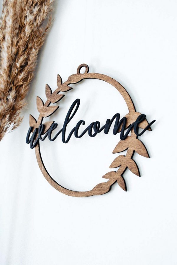 Ajtódísz "welcome" felirattal