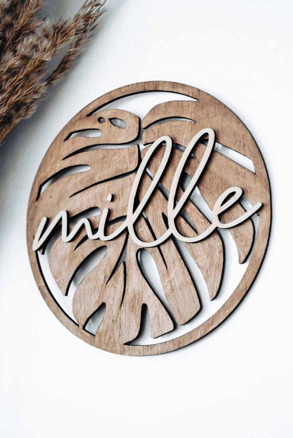 Monstera tábla saját névvel