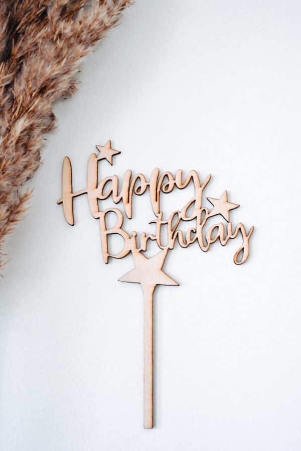 "Happy Birthday" tortadísz csillagokkal - Image 2