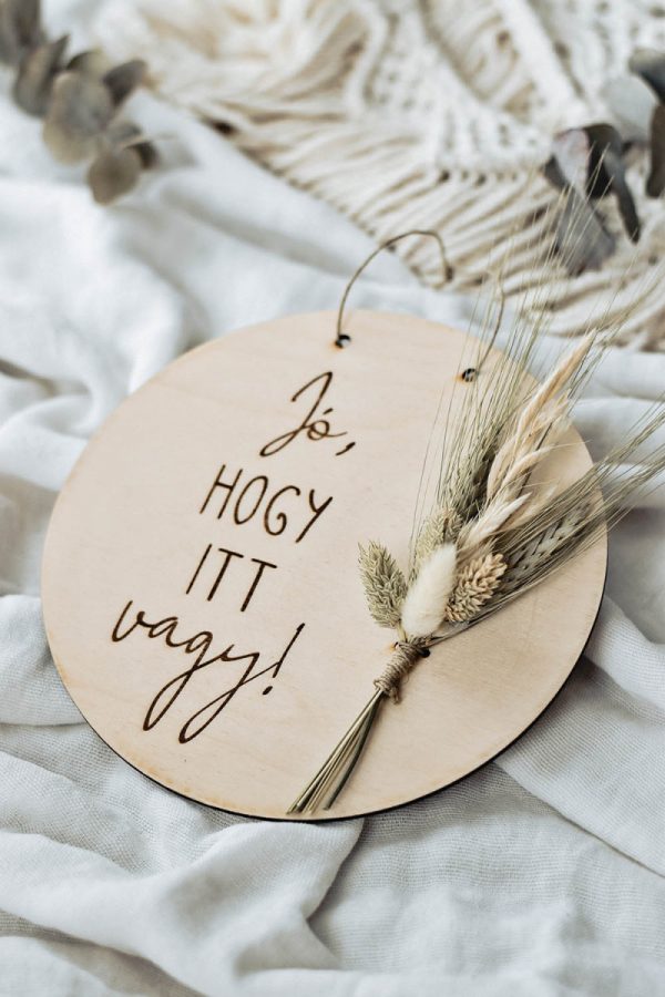 "Jó, hogy itt vagy!" ajtódísz 