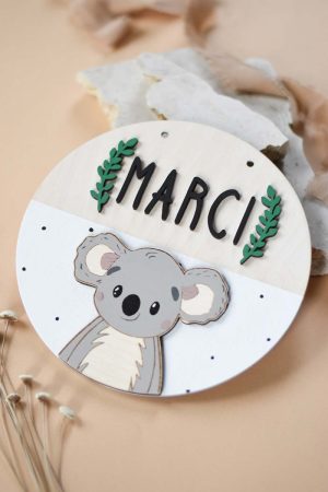 Koalás névtábla saját névvel